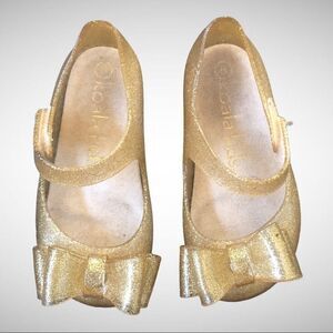 Koala Kids Gold Sparkle Mary Jane Jelly Shoes, 6 (A1-storage)